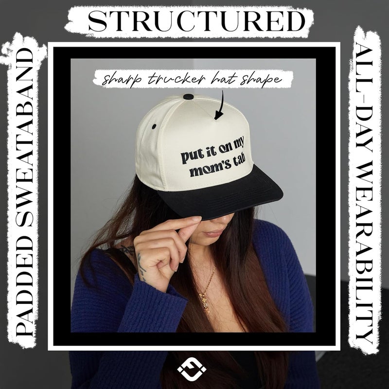 Funky Junque Trucker Hat Women Men 2-Tone Baseball Cap – Vintage Western Style Embroidered Snapback, Premium Cotton Blend - Image 5